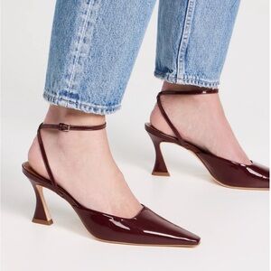 BNWT REFORMATION NATASHA PUMPS WINE PATENT 8.5 NEVER WORN